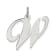 Rhodium Over Sterling Silver Fancy Script Letter W Initial Charm