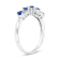 0.53ctw Sapphire and Diamond Band Ring in 14k White Gold