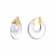 14K Yellow Gold Over Sterling Silver Clear Chunky Graduated Acrylic Hoops