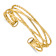 14k Yellow Gold Polished and Textured Multi Tube Cuff Bangle