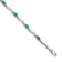 Rhodium Over 14k White Gold Diamond and Emerald Bracelet