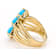 Turquoise Three-Stone Ring In 18K Gold Over Sterling Silver