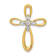 14k Yellow Gold and Rhodium Over 14k Yellow Gold Diamond Cross Chain
Slide Pendant