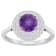 7mm Round Amethyst And White Topaz Accents Rhodium Over Sterling Silver
Double Halo Ring