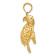 14k Yellow Gold Textured Sea Turtle Pendant