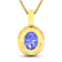 2.50ctw 14K Yellow Gold Tanzanite and White Diamond Pendant with 18 inch
Cable Chain