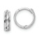 Rhodium Over 14k White Gold Diamond-Cut 3/8" Hinged Hoop Earrings