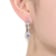 Pear Shape CZ Halo Drop Earrings In Sterling Silver