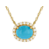Turquoise And Cultured Seed Pearl Station Necklace In 18K Gold Over
Sterling Silver