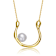 Pear Shape Freshwater Pearl U Necklace In 14K Gold Over Sterling Silver