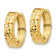 14k Yellow Gold Diamond-Cut 1/2" Hinged Hoop Earrings