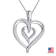 White Diamond Accent Rhodium Over Brass 3 Piece Heart And Butterfly
Pendant And Earring Set