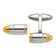 Stainless Steel Polished Yellow IP-plated Bullet Cuff Links