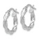Rhodium Over 14K White Gold 11/16" Twisted Rope Hoop Earrings