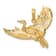 14k Yellow Gold Textured Flying Heron Bird Charm