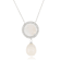Cultured Pearl, Mother of Pearl and CZ Necklace in Sterling Silver