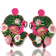 Pink/Green Left & Right Flamingo Earring