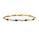 10k Yellow Gold and Rhodium Over 10k Yellow Gold Diamond and Amethyst Bracelet