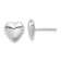 Rhodium Over 14k White Gold Polished Puffed Heart Stud Earrings