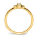 14K Yellow Gold Petite Beaded Edge Round Diamond Ring 0.1ctw