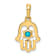 10k Yellow Gold Turquoise Chamseh Pendant