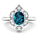 1.3ctw London Blue Topaz and Diamond 14K White Gold Halo Ring