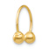 14k Yellow Gold Single Beaded 1/2" Half Hoop Earring