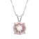 8mm Round Rose Quartz Rhodium Over Sterling Silver Pendant With Chain
