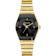 Bulova Women's Gemini Black Dial, Yellow Stainless Steel Watch