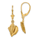 14k Yellow Gold Textured Conch Shell Dangle Earrings