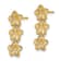 14k Yellow Gold Textured Triple Flower Dangle Earrings