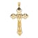 14K Yellow Gold INRI Fleur De Lis Crucifix Pendant