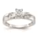 Rhodium Over 14K White Gold Diamond Trio Engagement Ring 0.13ctw