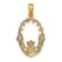 14k Yellow Gold Claddagh in Oval with Lace Trim Charm