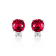 Red Lab Created Ruby Rhodium Over Sterling Silver Earrings