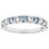 Blue And White Lab-Grown Diamond Band Ring In 14K White Gold 1.00ctw