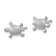 Rhodium Over Sterling Silver Polished Turtle Post Earrings