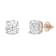 White Cubic Zirconia 14k Rose Gold Studs With Velvet Gift Box 4ctw