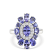 Rhodium Over Sterling Silver Mixed Shape Tanzanite and White Zircon Ring  8.22ctw