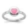 Rhodium Over Sterling Silver Polished Pink Enamel Heart Children's Ring