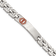 Stainless Steel Brushed and Polished Red Enamel 8-inch Medical ID Bracelet