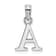 Rhodium Over 14k White Gold Polished Block Letter A Initial Pendant