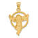 14k Yellow Gold Satin and Diamond-Cut Angel in Circle Pendant