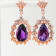 Amethyst and CZ 6.95 Ctw Pear 18K Rose Gold Over Sterling Silver Center
Design Earrings Jewelry