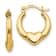14K Yellow Gold Hollow Heart Hoop Earrings