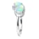 Pear Shape Opal And Zircon Halo Bypass Ring In Sterling Silver