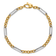 14K Two-Tone Oval and Paperclip Link 7.5 Inch Bracelet