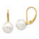 14K Yellow Gold 8-9mm White Round Saltwater Akoya Cultured Pearl
Leverback Earrings