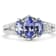 Rhodium Over Sterling Silver Marquise Tanzanite and White Zircon Ring 1.17ctw