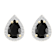 7x5mm Pear Shape Black Onyx And Created White Sapphire 10k Yellow Gold
Halo Stud Earrings